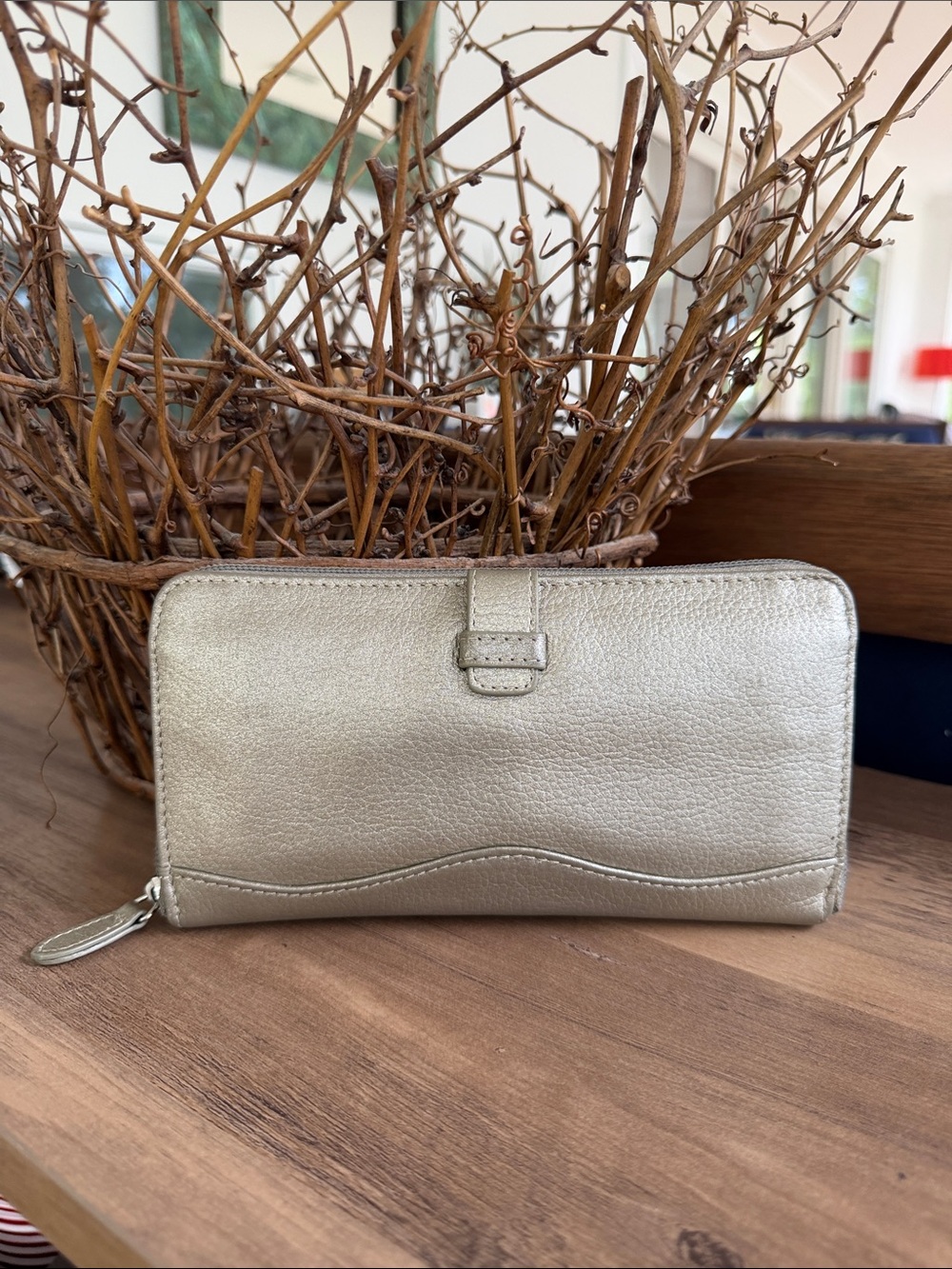 Tiganello Metallic Gold Zip-Around Women's Wallet